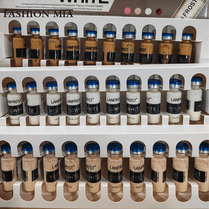Korea 10 vials 5ml BB Cream Glow Ampoule Essence Kit Semi-permanent Niacinamide Whitening Foundation Concealer Cream Skin Care