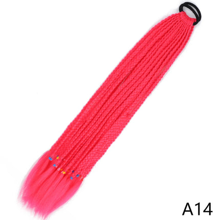 AZQUEEN Synthetic Gradient Color Dirty Braided Ponytail 60CM Elastic Rubber Band Braiding Pony Tail Hair Extensions For Girls