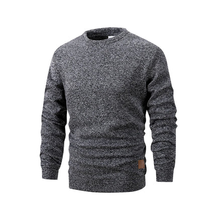 Men's Warm Crew Neck Sweatshirt Fleece Lined Thermal Pullover Autumn Winter Fashion Casual Sweater Loose Knit Long Sleeve Hoodie