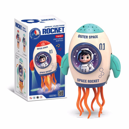 Electric Dancing Rocket Toys Automatic Obstacle Avoidance/Projection/Light and Music/Spray Baby Interactive Crawling Dance Squid
