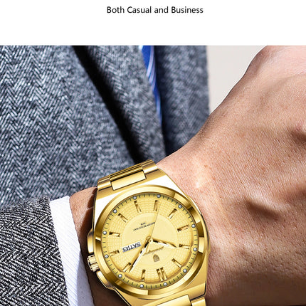 POEDAGAR Luxury Business Men's Watches Stainless Steel Waterproof Luminous Men's Watch Date Week Quartz Original Men's Wristwatches