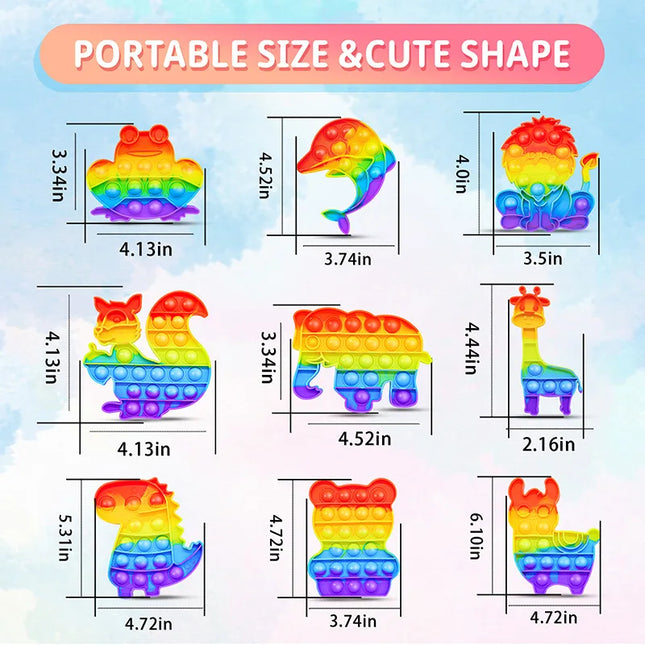 1pc Rainbow Pop Push Bubble Fidget Anti Stress Relief Toys for Adult Children Special Needs Sensory Toys Interactive Toys