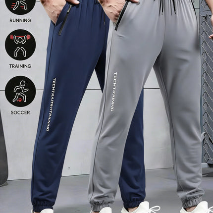 2-Piece Summer Breathable Ultra Thin Men's Stretchy Sweatpants Casual Joggers For Workout Outdoor Wear