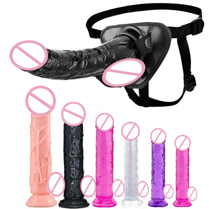 Realistic Black Wear Strap on Anal Plug G-Spot Masturbators Suction Cup Big Dildos Butt Plug Long Dick Adult Sex Toy for Women18