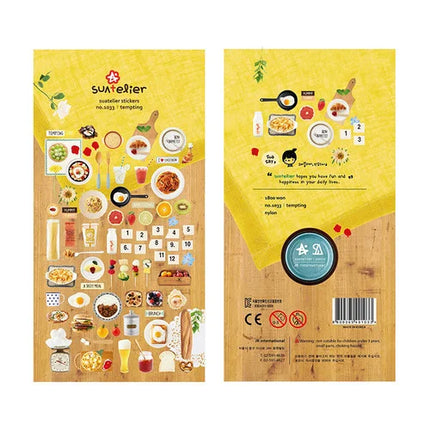 Suatelier Foods Stickers Aesthetic Scrapbooking Cute Junk Journal Ephemera Korean Deco Sticker Planner Diary DIY Craft Supplies