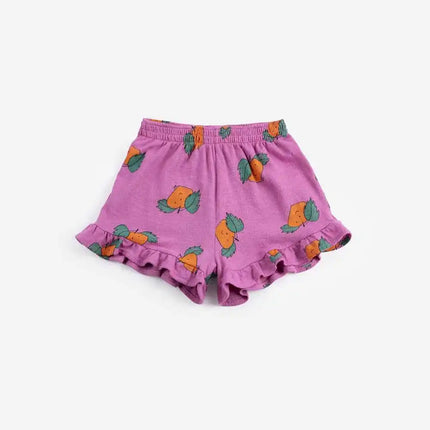 2026BC Short-sleeved Set Boys' Printed Shirt Shorts Polo Shirt Casual Pants Girls' Wide-Leg Pants Short Skirt