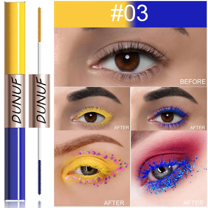 Slender Double-head Colored Mascara Curl Thick Lash Eyelash Extension Lengthening Waterproof Yellow Red Brown Fine Brush Mascara