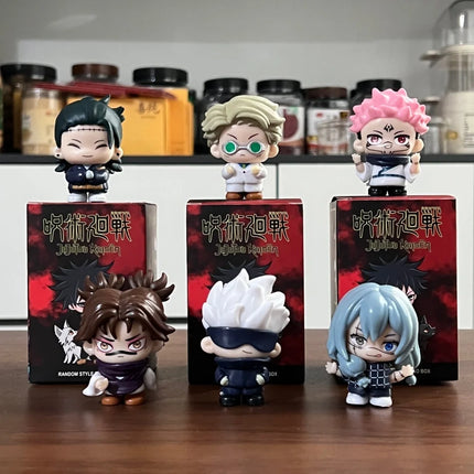 2026 new Anime Kaisen Figure Q Version Satoru Gojo Itadori Yuji Fushiguro Megumi Kugisaki Model Car Decora Blind Box Gift Toy