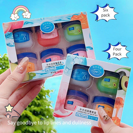 4/6PCS Lip Balm Lip Oil Set Hydrating Moisturizing Lip Mask Kit Winter Lip Care Oil Lipstick Base