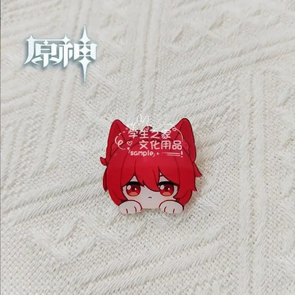 Game Impact Fontaine Neuvillette Wriothesley Rabbit Ears Small Hands Acrylic Badge Backpack Button Brooch Accessories Gifts