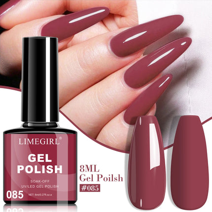 LIMEGIRL 8ML Nail Gel Polish Nail Supplies Vernis Semi Permanent Nail Art Manicure Soak Off LED UV Gel Nail Varnishes