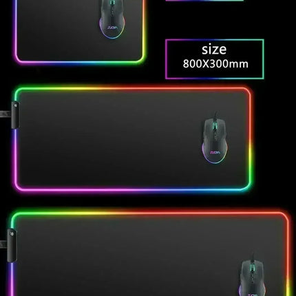 Geometry Large RGB Gamer Mousepad With Backlight Mouse Mat Gaming Mousepads LED Keyboard Mats Luminous Desk Pads Mouse Pad PC