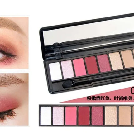 Fashion Eye Makeup Palette Natural Make Up Light 10 Color Nude Eye Shadow Shimmer Matte Eyeshadow Cosmetics Set with Brush