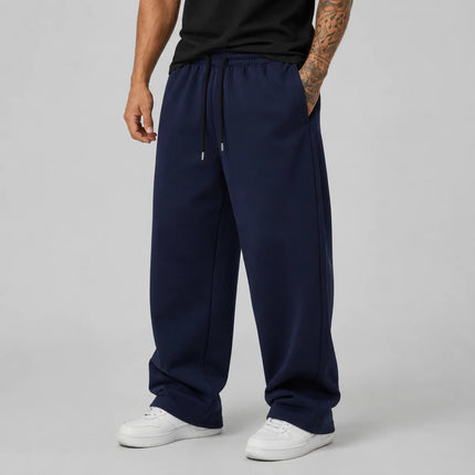 Men's Large Size Oversized Wide-Leg Sweatpants - Loose-Fit Trousers with Elastic Waist  Breathable Winter Pants