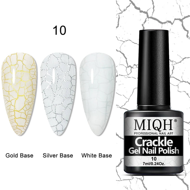 Crackle Nail Polish Gel, 7ML/0.24oz - Hypoallergenic, Acetone-Free, Blow-Dryable for Quick Cracking Effect
