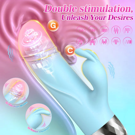 Powerful Rabbit Vibrator for Women Clitoris Stimulator Silicone G Spot Vagina Massager Female Dildo Sex Toys for Adults 18+