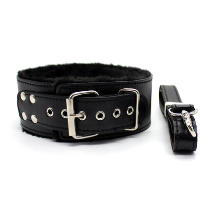 Bdsm Collar Leather And Leash Plush Bondage Sex Necklace Fluffy SM Toys Restraints Sex Toys For Women Couples Adults Games