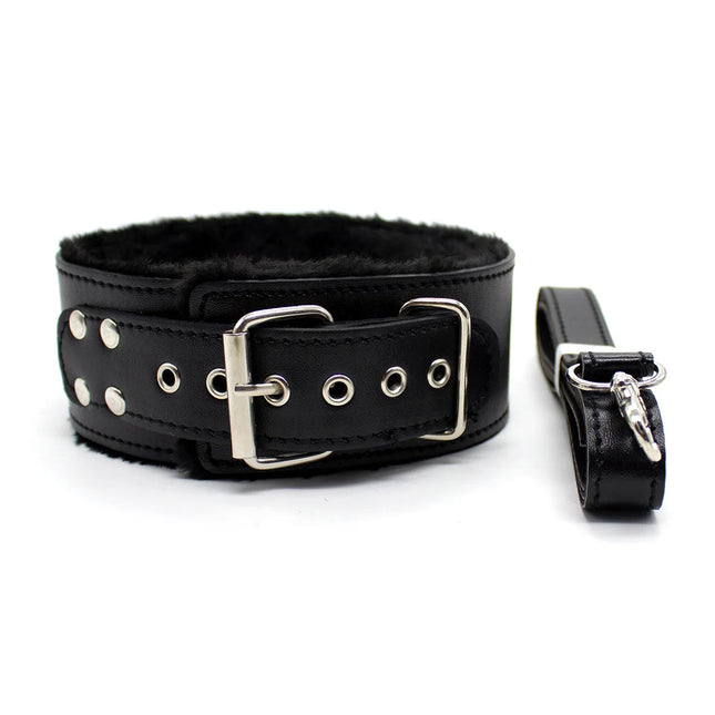 Bdsm Collar Leather And Leash Plush Bondage Sex Necklace Fluffy SM Toys Restraints Sex Toys For Women Couples Adults Games