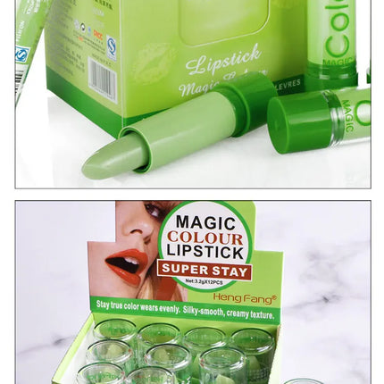 1Pc Moisturizing Aloe Color Changing Lipstick Long Term Moisturizing and Moisturizing Lipstick Lip Color Lip Care
