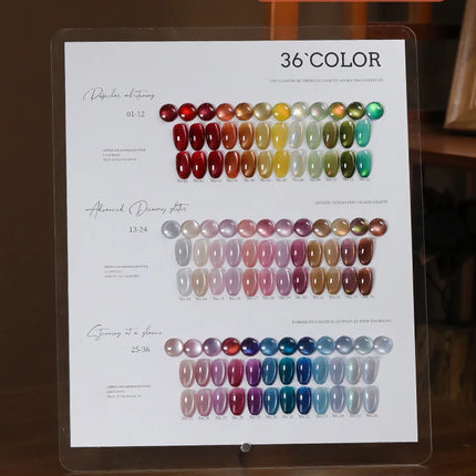 36-color/set Star River Cat Eye Gel Nail Polish 15ml Magnetic Gel Glass Beads Semi Permanent Soak Off UV Nail Gel For Nail Salon