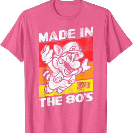 2026 New Super Mario unisex 100%cotton shirt, high quality vintage O-neck T-shirt Harajuku summer Men's Japanese fashion Shirt