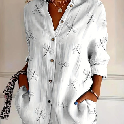 Women Plus Size Woven Spring And Summer  Fashion Shirt