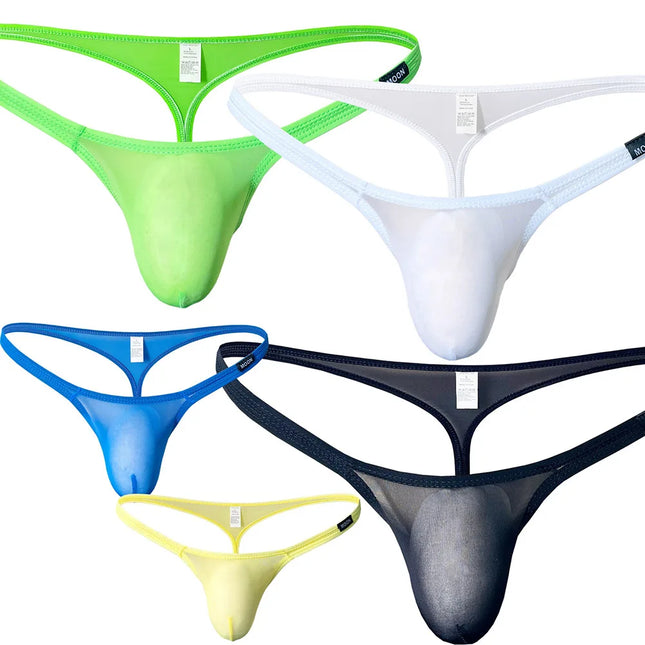Mens Sexy Underwear Erotic T-Back Quick Dry Thongs Comfortable Ultra-thin Panties Low Waist Lingerie See Through G-Strings