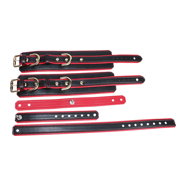 YOCY BDSM restraint set adult leather restraint sets, handcuffs, ankle cuffs, collars, neck covers, sex toys, role-playing props