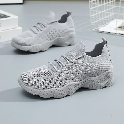 Women's Sneakers Breathable Casual Women Sock Shoes Lace Up Ladies Flats Female Spring Vulcanized Running Zapatillas De Mujer