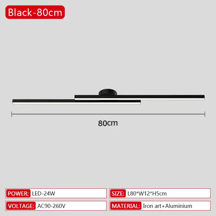 Modern LED Ceiling Light Simple Line Aluminum Corridor Light Living Room Bedroom Remote Dimming Interior Decoration Ceiling Lamp