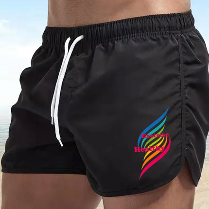Men's Quick Drying Beach Trunks  Summer Swim Gym Shorts Surf Ventilate Drawstring Casual Fashion Daily Pants