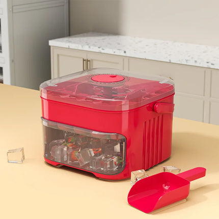 Hot Food-grade Ice Cube Mold Bucket, Press-type Ice Cube Mold, Refrigerator Frozen Ice Cube Food Storage Box Tray