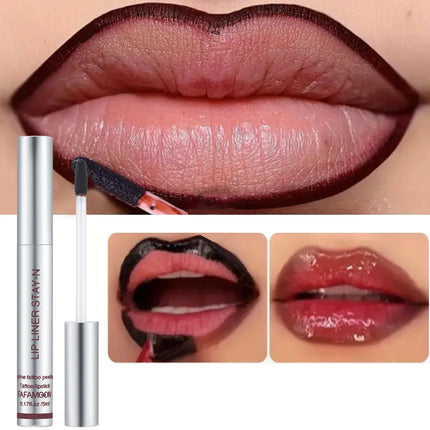 6-Color Lip Liner Pen   Peel-Off Lip Gloss   Waterproof Long-Lasting Matte Brown Peel-Off Lip Gloss Cosmetics