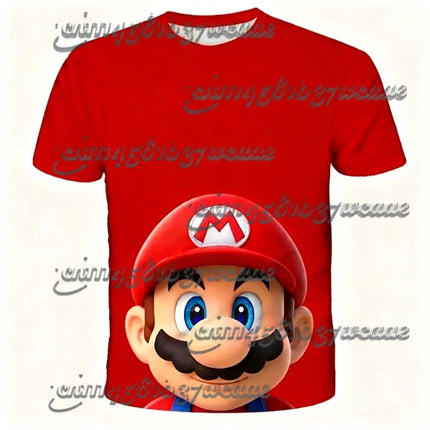 Super Mario Anime Cotton T-Shirt 2026 Summer Fashion Casual Unisex Ventilate Top for Boy Girl Family Matching