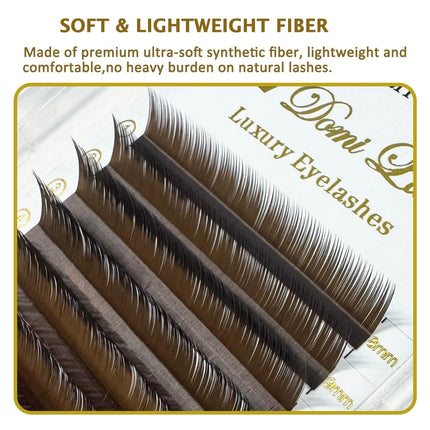 Domi Lash Brown Color Individual Lashes 0.05 0.07 LJ LC LB  LD Curl Eyelash Extensions  Upgrade Premium Soft False Eyelashes