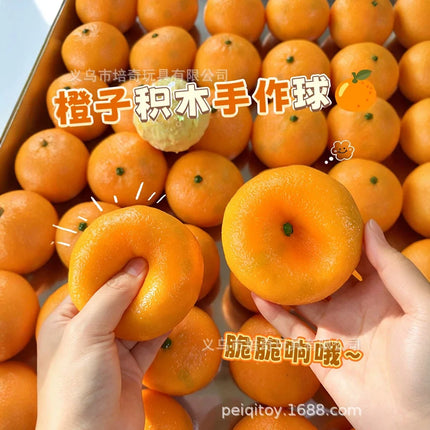 Crispy Orange Handmade Squishy Balls Non-Spring Back Stress Relief Squeeze Toys Gift ASMR Decompression Gift Hand Relax Ornament