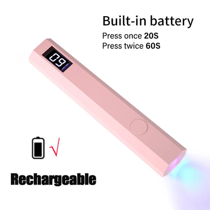 LED UV Nail Lamp with Stand Handheld UV Light with LCD Display for Gel Nails Rechargeable USB Nail Dryer for Fast Curing