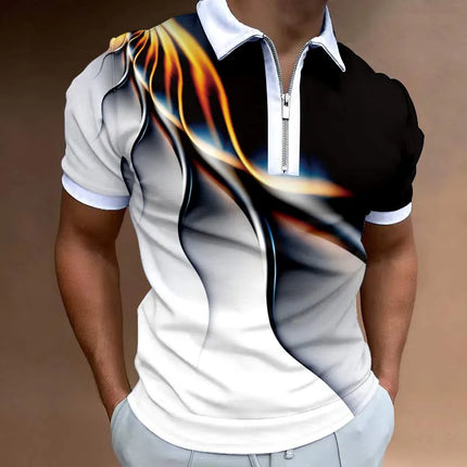 Fashion Tie-dye Gradient Men's Polos T-Shirts 6XL Big Size Short Sleeve 3D Printed Street Trend POLO Tee Summer Casual Pullovers