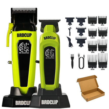 BRD FADE Clipper Professional Men's Hair Line Up Trimmer 10000RPM Barber Foil Shaver Base Charger Salon Blending Tools