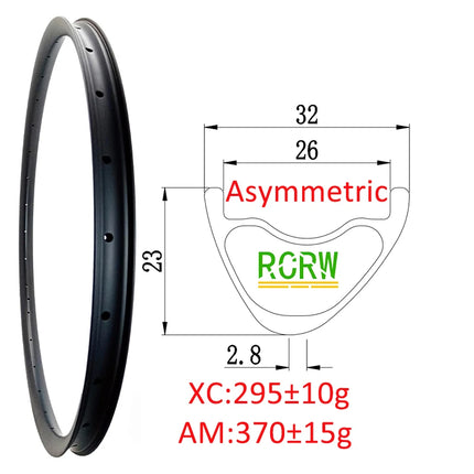 29er MTB XC AM 270g-465g Carbon Rim 28/30/32/34/35/36/38/40 Wide 23/25/28/30mm Deep Symmetric or Asymmetric UD 24/28/32/36Hole