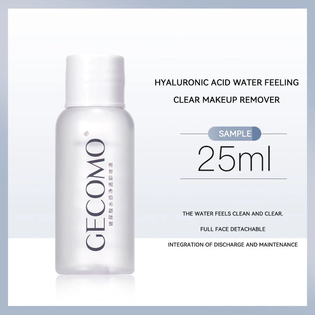 GECOMO Hyaluronic acid makeup remover-3-in-1 Eye, Lip, and Face Cleanser，Gentle, Suitable for Sensitive Skin, Pump Bottle