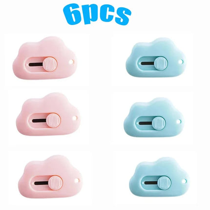 1/2/3/6PCS Cute Rabbit Cloud Color Mini Portable Utility Knife Paper Cutter Cutting Razor Blade Office Stationery Supplies