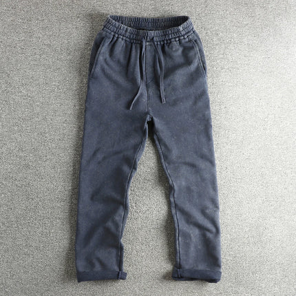 360G Heavyweight Washed Old American Retro High Street Sweatpants Men's 100% Cotton Loose Straight Sports Youth Casual Pants