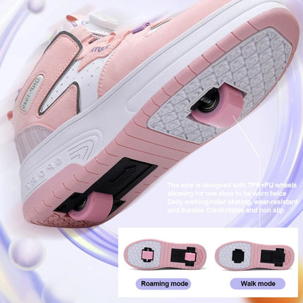 2Wheels Roller Skate Children Shoes Sneakers For Kids Boys Girls Sports Running Outdoor Adult Casual Women Tennis Size 31-42