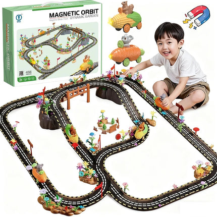 Magnetic Tiles Road Car Boys Toys Building Blocks Electric Rail Car Construction Game STEM Activity Playset Montessori Kids Toys