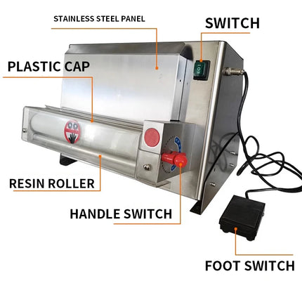 DR-5V/6V Electric Pizza Dough Roller Sheeter Machine Wall Hanging Suitable for Noodle Pizza Equipment Commercial Home 220V/110V