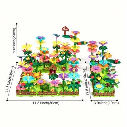 Flower Garden Building Toys, Educational STEM Toy And Garden Play Set, Flower Stacking Toys