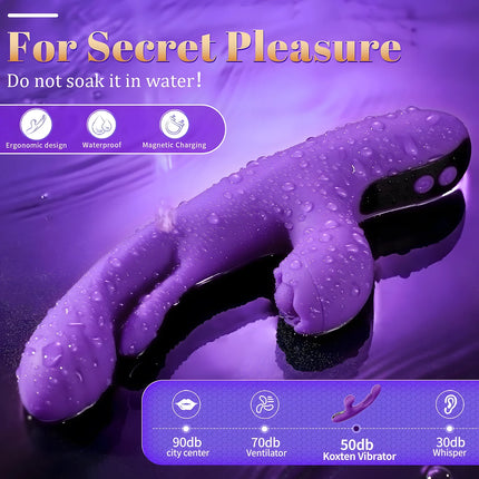 3 IN 1 App Control Tapping Flapping Vagina Rabbit Vibrator for Women Wiggle Tongue G-Spot Masturbator Adult Sex Toys for Women