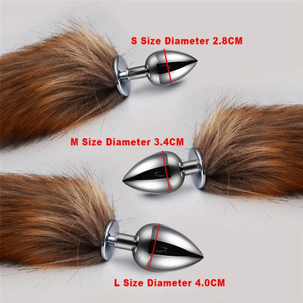 Sex Shop 5 Sizes Metal Butt Plug Fetish Fox Tail Intimate Toys Bdsm Anal Extender Dilator Products Erotic Games Goods For Adults