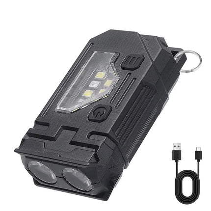 BORUiT Mini LED Flashlight Keychain Light 400LM USB C Rechargeable Portable Small Torch with Magnet Camping Pocket Lantern